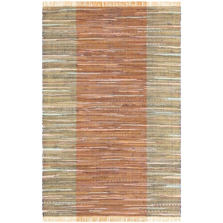 Safavieh 4 x 6 ft. Rag Contemporary & Global Rectangle Rug, Rust & Gold RAR122P-4